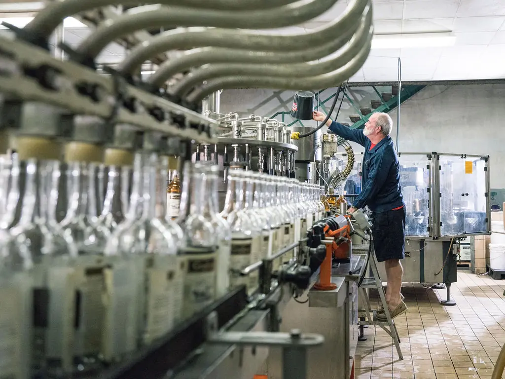 Bottling line in Bermuda